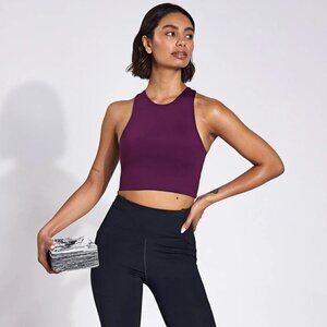 Girlfriend Collective Dylan Tank Bra in Plum large